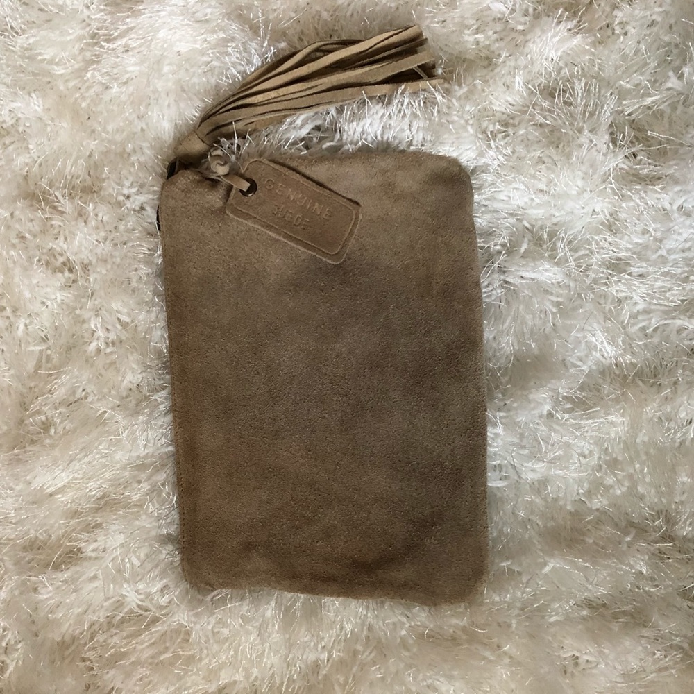 Suede clutch